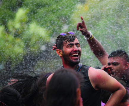 Outdoor festival in the rain