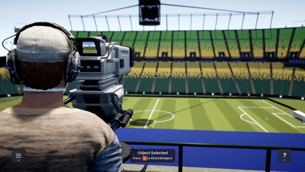 Opérateur de caméra dans le stade Twin Commonwealth Stadium