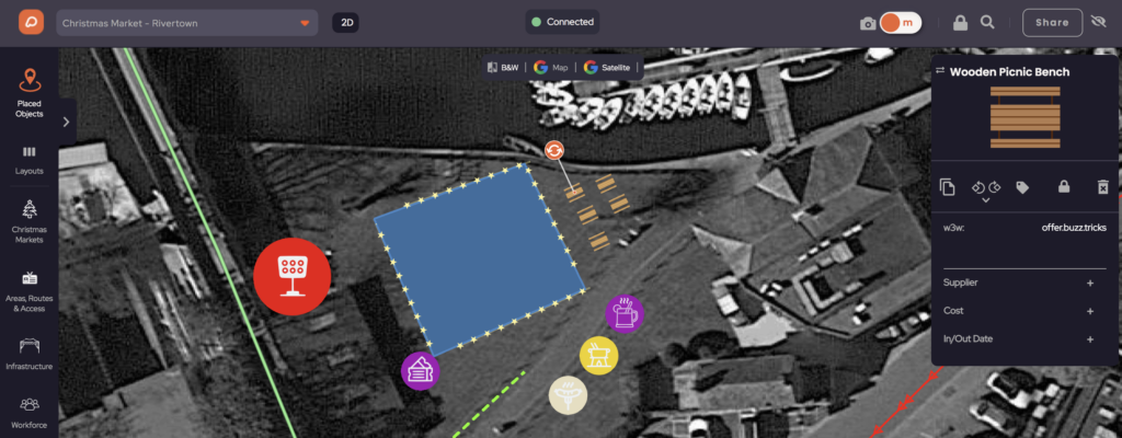 Faire pivoter l'objet sur la carte dans OnePlan