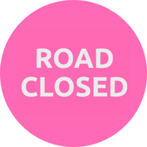 Road Closed sign in OnePlan Running pack