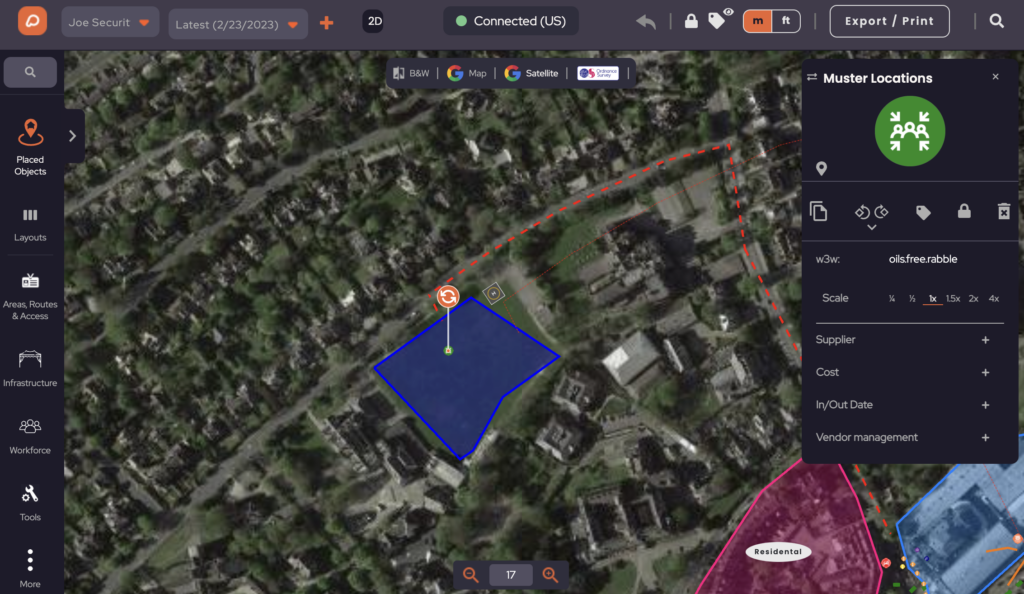Muster Locations Feature in OnePlan