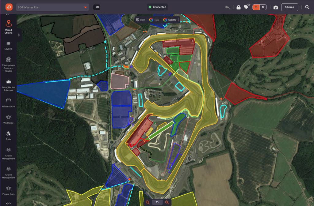 Silverstone event plan in OnePlan