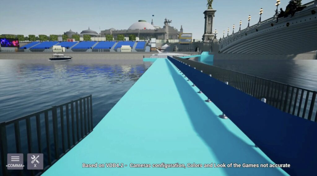 Pont Alexandre III triathlon at Paris 2024 digital twin