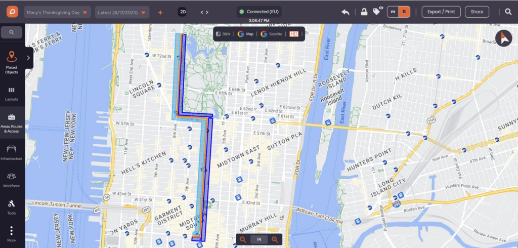 Macy's Thanksgiving Day Parade Route