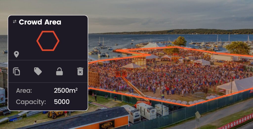 Intelligent crowd area tool in OnePlan for event planning
