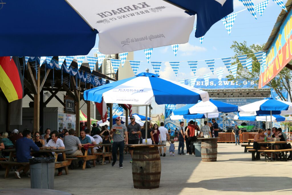 Bar area at a beer festival